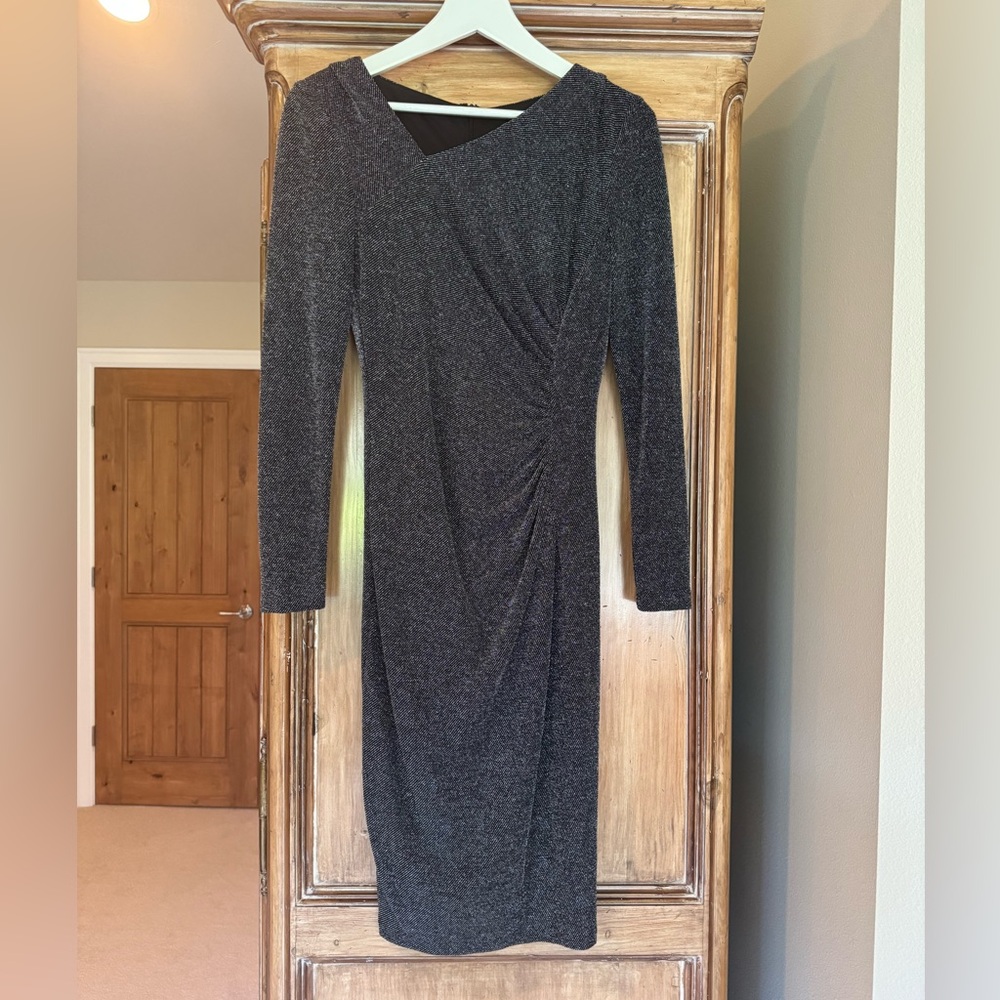 Vince Camuto Metallic Ruched Bodycon Dress size 6